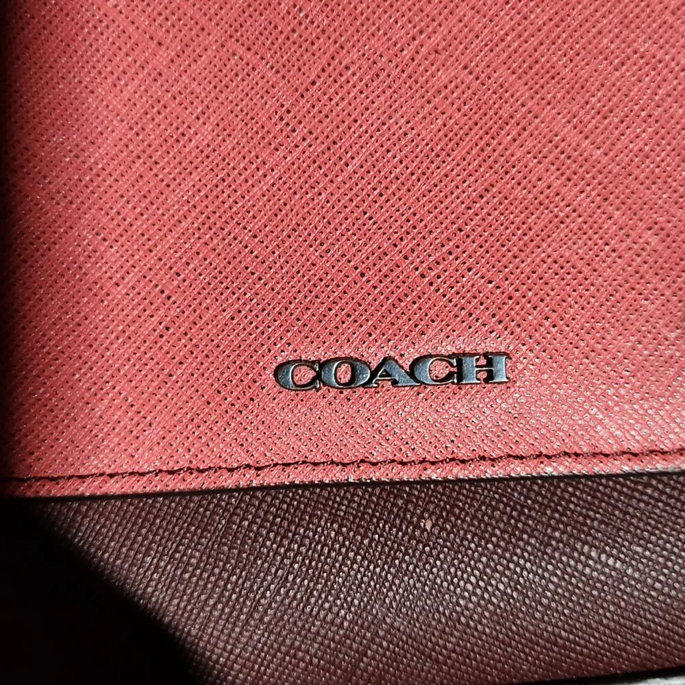 Coach Crosstown Colorblock Leather Crossbody Bag Burgundy - Picture 10 of 12